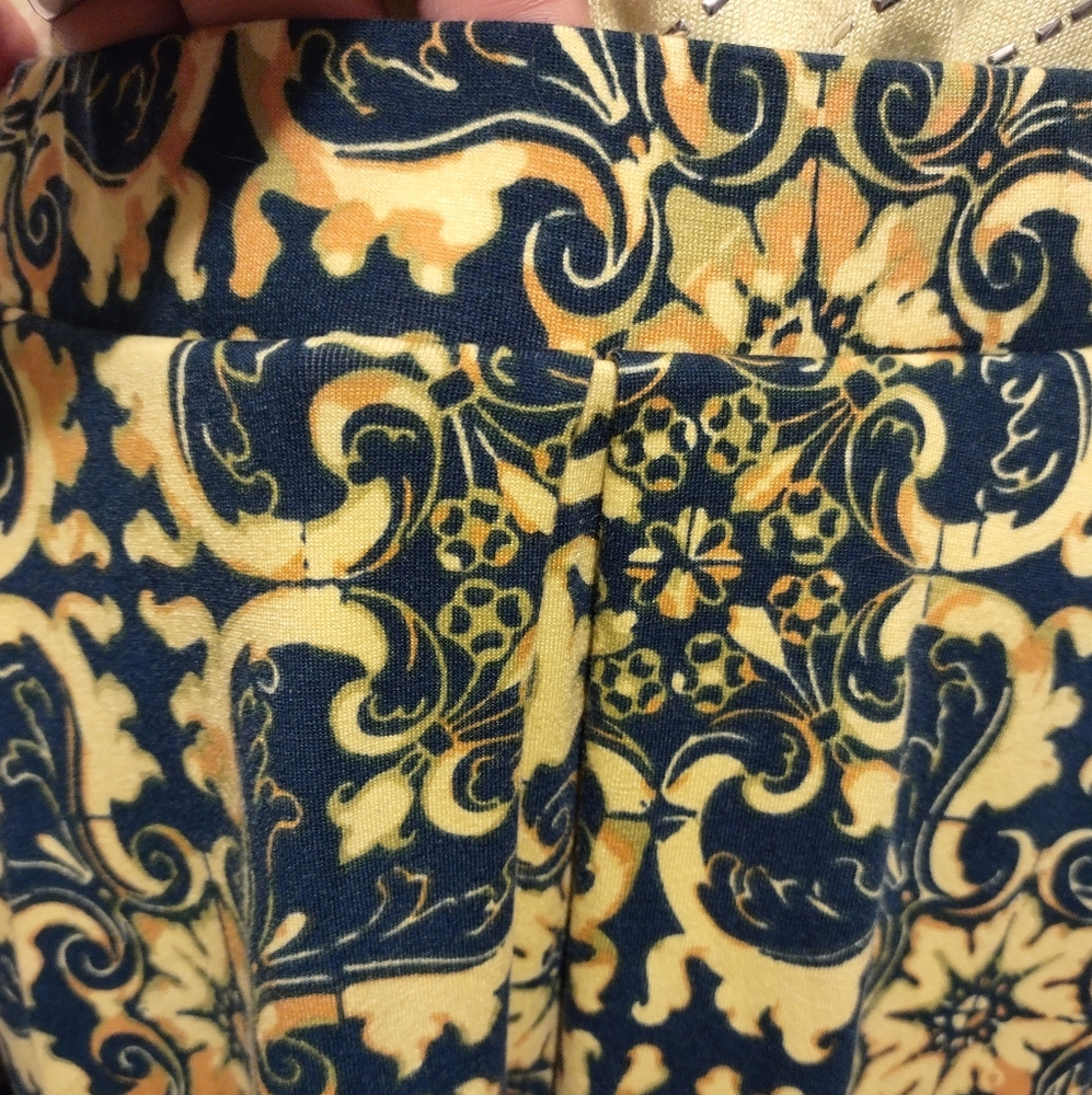 Navy and Beige Patterned Fabric